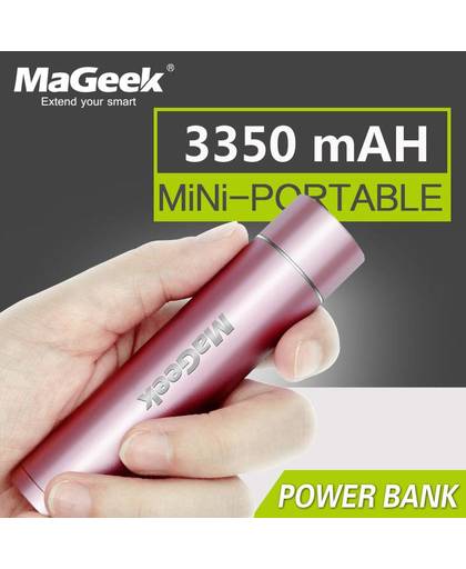 MyXL Power Bank 3350 mAh Draagbare Noodstroom Batterij Externe Oplader Powerbank voor Samsung Xiaomi Mobiele Telefoon [Pink]   MaGeek
