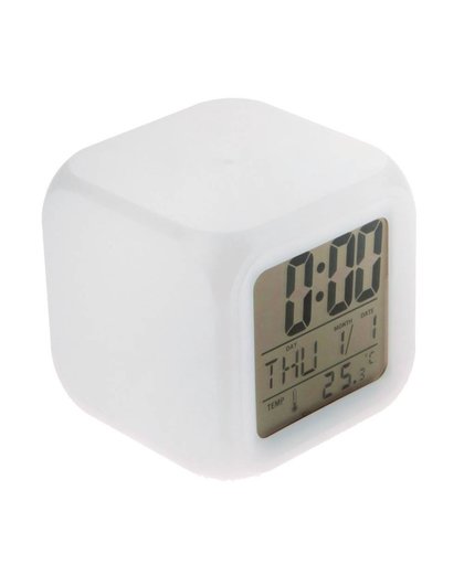 MyXL Multifunctionele LED 7 Kleur Glowing Change Digitale Gloeiende Alarm Thermometer Klok Cube