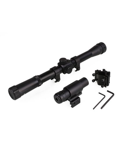 MyXL 4x20 Voor Air Rifle Jacht Sniper Scope Riflescope met Red Dot Laser Sight