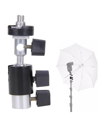 MyXL Camera Flash Shoe Paraplu Houder Beugel Flitsschoenadapter Paraplu Houder Swivel Light Stand Beugel Statief 1/4