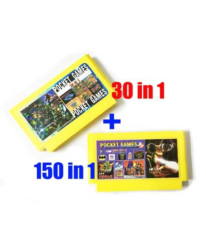 MyXL 2 stuk Game Collection (150 in 1 Game Cartridge + 30 in 1) ondersteuning Batterij Besparen Spel Kaart Voor 8 Bit 60 Pins Game Speler