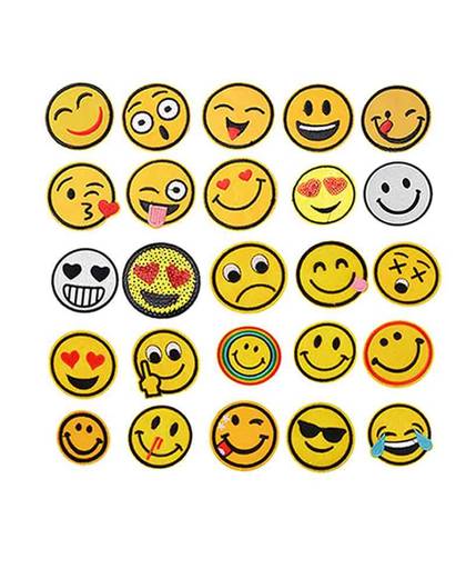 MyXL Hoomall 25 Stks Iron Patches Voor Kleding Emoji Borduren Patch Streep Toepassingen Stof Badges Handgemaakte Stickers DIY Craft