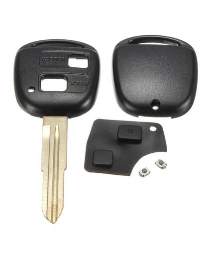 MyXL 2 Knoppen Lock en Unlock Afstandsbediening Sleutelhanger Shell Rubber Pad Switch Blade Sleutel Case Black Reparatie Vervanging Cover Toyota Yaris