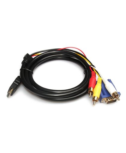 MyXL CES 1.8 m/6ft Puur Koperen HDMI naar VGA 3 Rca RGB Adapter Kabel M/M   vensmile