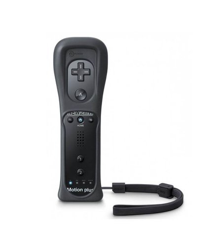 MyXL Zwart2 in 1 ingebouwde Motion Plus Afstandsbediening met siliconen Case en Hand Strap Voor Nintendo Wii Voor wii-afstandsbediening   ZXZ