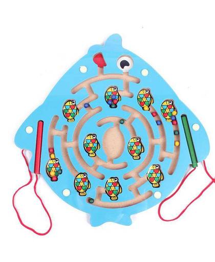 MyXL BOHS balpen beweegt het magnetische doolhof speelgoed houten educatief speelgoed voor kinderen blauw vis lieveheersbeestje Doolhof