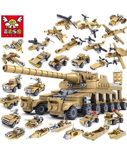 MyXL 544 stksCompatibel Leger Serie 16 in 1 Super Fire Tank Montage Transformatie Speelgoed Kleine Deeltjes Bouwstenen voor Kids