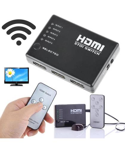 MyXL 1 stMini IR Afstandsbediening 5 Port HDMI Switch 5-in-1 5*1 Switcher HDMI Splitter Hdmi-poort voor HDTV 1080 P Vedio Wholesa A273