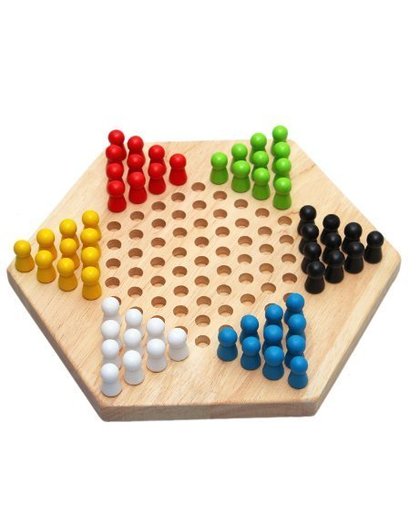 MyXL Super verkoop Traditionele Hexagon Houten Chinese Checkers Familie Game Set