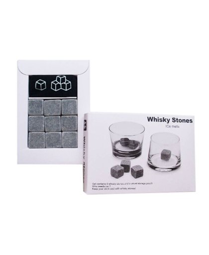 MyXL 100% Natuurlijke Whiskey Stenen 9 stks Set Nippen Whisky Stenen voor Whiskey Whisky Steen Whisky Rock Huwelijkscadeau Gunst Kerst Bar   MyXL