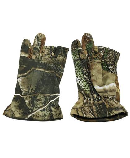 MyXL NEWBOLER Camouflage Vissen Handschoenen 3 Halve Vinger Ademend Antislip Jacht Handschoen Vissen Accessoires Outdoor Sport Cam Handschoenen