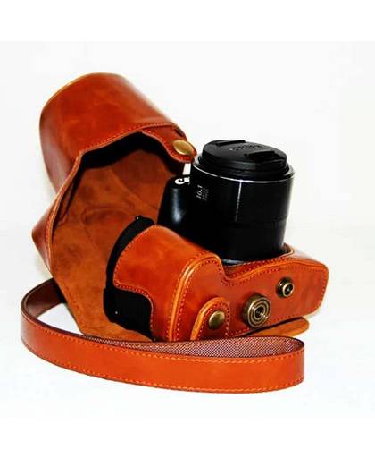 MyXL Camera PU Leather case tas cover voor Canon PowerSSX60 HS SX60 camera tas met schouderband