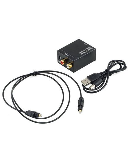 MyXL Voor Digitale Optische Toslink Coax Naar Analoog RCA L/R Audio + Kabel Video Audio Converter Adapter Met Power Supply