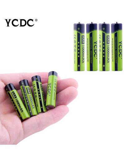 MyXL YCDC 4 Stks AAA 1000 mAh 1.2 V Quanlity Oplaadbare Batterij MH 1.2 V Oplaadbare 1A Batterij Baterias Bateria Met batterij Case