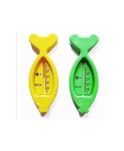 MyXL Babybadje Thermometer Drijvende Mooie Vis Plastic Float douche Speelgoed Geel Groen 2 Kleuren   MyXL