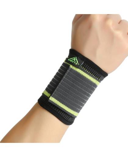 MyXL Gratis Sizestijl eenvoudige elasticiteit sport veiligheid serie groene streep bandage polssteun ST2543