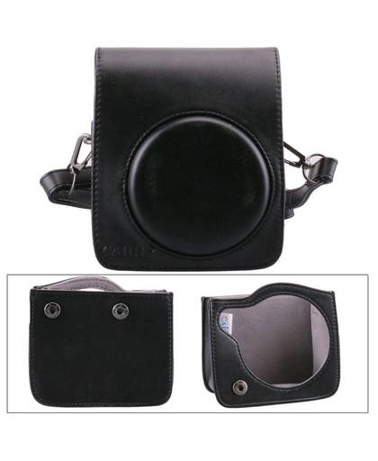 MyXL Voor Fuji Fujifilm Instax Mini 70 Instant Foto Camera Zwart Lederen Case Beschermende Tas Pouch Protector met Schouderriem