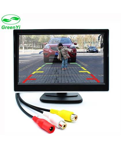 MyXL GreenYi 5 Inch Auto TFT Kleur LCD Achteruitrijcamera Monitor Digitale Scherm Ondersteuning VCD DVD GPS Camera met 2 Video-ingangen