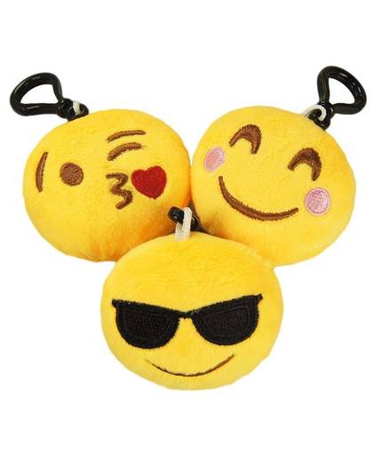 MyXL 20 Stks Emoji Emoticon Glimlach/Grappig Gezicht Sleutelhanger Hanger Telefoon Sleutelhanger Houder Zachte Speelgoed Tas Accessoire Party Favor