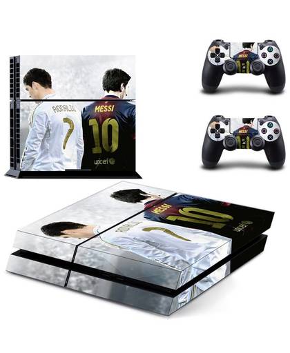 MyXL Voetbal Lionel Messi en Cristiano Ronaldo PS4 Skin Sticker Sticker Voor Sony PS4 PlayStation 4 Console en 2 Controllers Stickers      Yolouxiku
