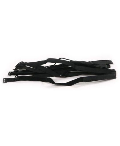 MyXL 50 STKS 2X45 CM 17 &quot;zwart Klittenband Herbruikbare Bevestiging Wrap Band kabelbinders Organizer met Plastic Gesp End