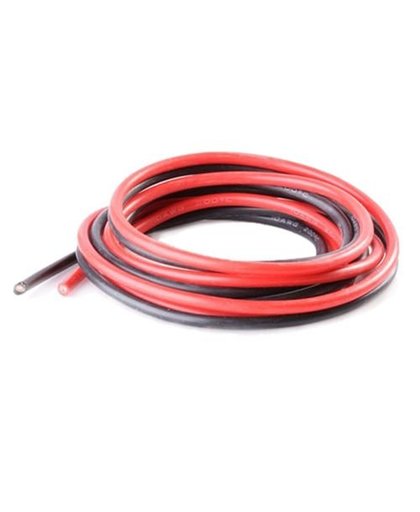 MyXL 2x1 M Lange Rode + Zwart Siliconen Kabel Draad, 10AWG