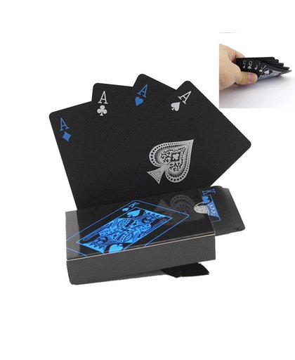 MyXL 54 Stks Plastic PVC Poker Waterdicht SpeelkaartenKwaliteit Speelkaart Duurzaam Zwart Poker Card Game carte da gioco plastica