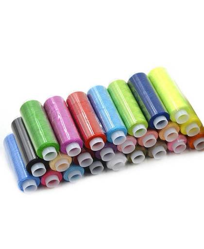 MyXL 24 rolls 150 yards/roll mix 24 kleuren Top Kwaliteit Kleurrijke Polyester Machine Borduren Naaigaren Hand Naaigaren levert