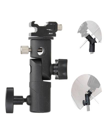 MyXL Camera Swivel Flash Bracket Shoe Umbrella Holder Swivel Light Stand Adapter Fotostudio Accessoires voor Studio Beugel Type E