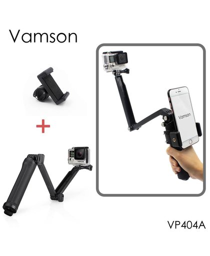 MyXL Vamson voor Go pro Accessoires Inklapbare 3 Manier Monopod Mount Camera Grip Extension Arm Statief voor Gopro Hero 6 5 4