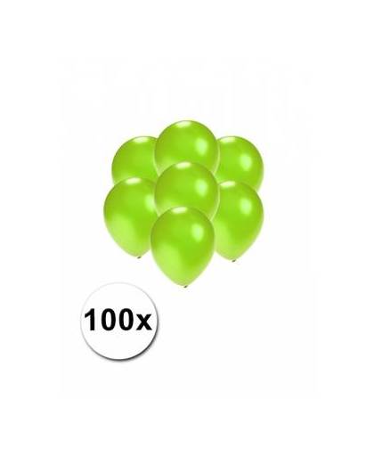 Kleine ballonnen groen metallic 100 stuks