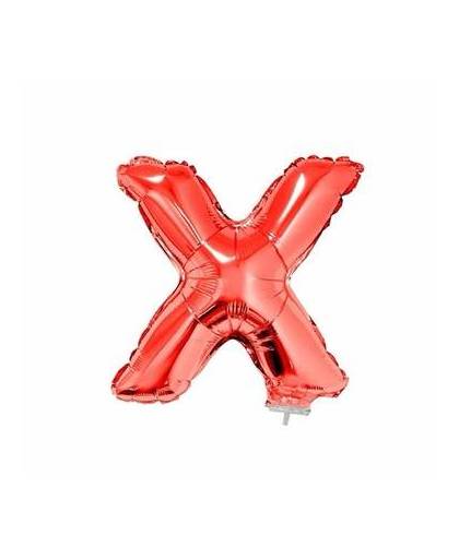 Rode opblaas letter x op stokje 41 cm