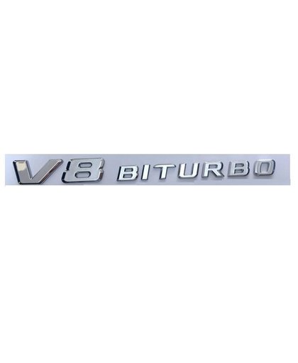 MyXL Chrome &quot;V8 BITURBO&quot; ABS Plastic Kofferbak Achter Letters Badge Embleem Emblemen Decal Sticker voor Mercedes Benz AMG 17-18