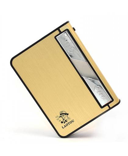 MyXL Automatische Metalen Oplaadbare Sigarettenkoker USB Elektronische Aansteker Box Winddicht Sigarettenkoker voor Sigaret Mannen Aansteker