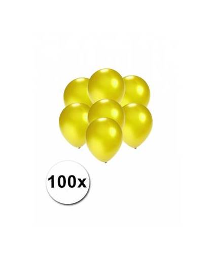 Kleine ballonnen geel metallic 100 stuks