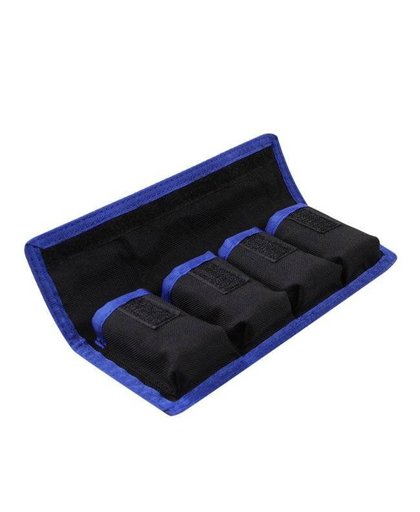 MyXL Meking nylon batterij tas opbergvakken pouch waterdicht met 4 pouch voor lp-e6/8/np-fw50 en-el14/15