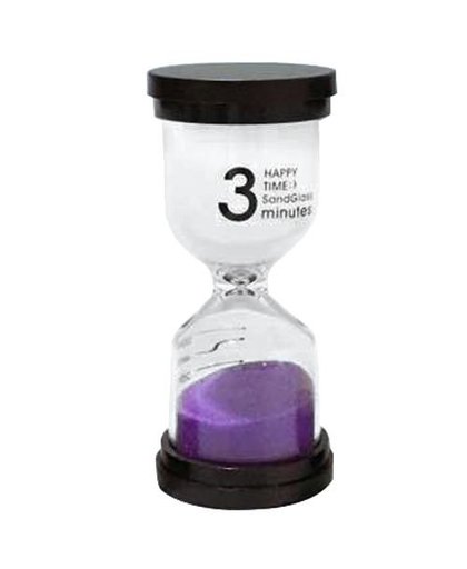MyXL Praktische Boutique 1 Paars Glas + Zand 3 minuut tick tijd Zandloper Met verpakking 10*4.3 cm