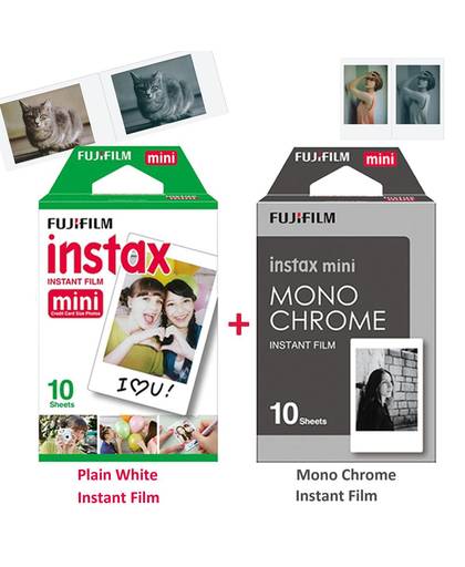 MyXL 20 Vellen Echt Fuji Fujifilm Instax Mini 8 Film Monochrome Mono + wit Film voor Mini 8 70 8 Plus 90 25 Camera SP-1 SP-2