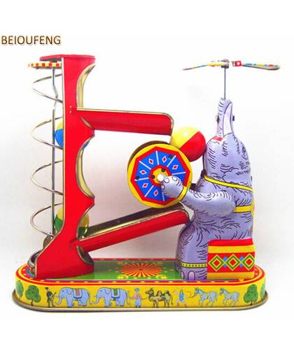 MyXL Beioufeng vintage clockwork speelgoed olifant play bal retro blikken speelgoed voor kinderen volwassenen, collectible classic wind up speelgoed brinquedo