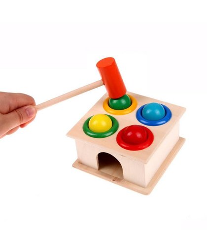 MyXL Baby Kleurrijke Hout Hameren Bal + Hamer Doos Kinderen Vroeg Leren Educatief Speelgoed