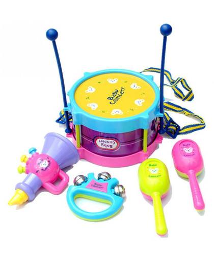 MyXL 5 stks Drum Baby Muziekinstrumenten Rammelaars Bells Handbells Kids Vroeg Leren Educatief Speelgoed Rammelaar Kerstcadeau