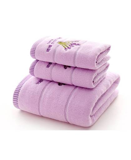 MyXL HAKOONA Borduren Handdoeken Mooie Huid Parijs Lavendel Bloemen Katoen 33*74 cm 1 Stuk Geurige Geur Basten