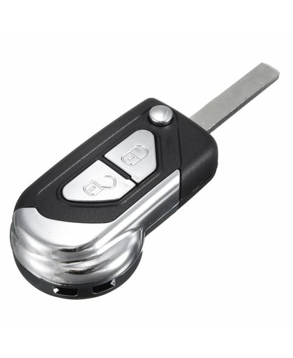 MyXL Zwart 2 Knoppen Lock Unlock Plating Afstandsbediening Sleutelhanger Case Shell w/Ongesneden Blade Flip voor Citroen/DS3