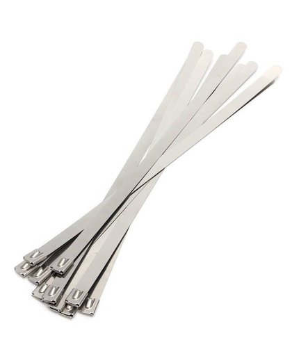 MyXL 10 Stks/set 12x450mm Rvs Metalen Kabel Zip Tie Wrap Uitlaat Bandjes voor Uitlaten Warmte Toepassingen Anti corrosief