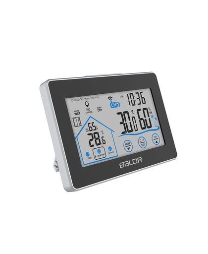 MyXL Draadloze LCD Weerstation Touch Indoor Outdoor Temperatuur-vochtigheidsmeter Draadloze Hygrometer Klok Digitale Thermometer
