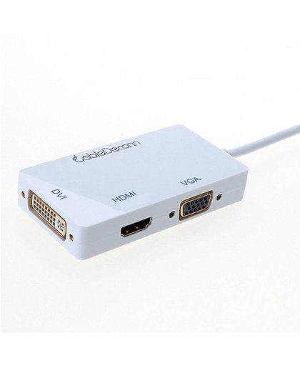 MyXL Thunderbolt 2 hub Mini displayport-naar HDMI VGA DVI Adapter Kabel Multifunctionele 3in1 Adapter converter macbook   CableDeconn