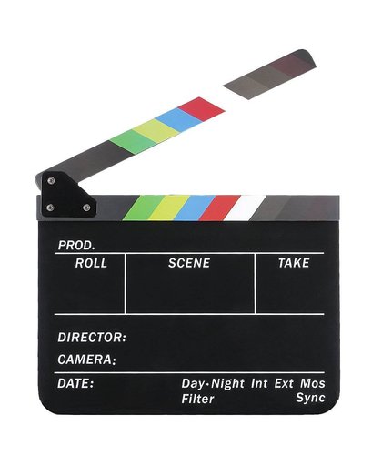 MyXL Droge Wissen Directeur Film Film Duig Cut Actie Scene Clapper Board Slate met Kleurrijke Sticks