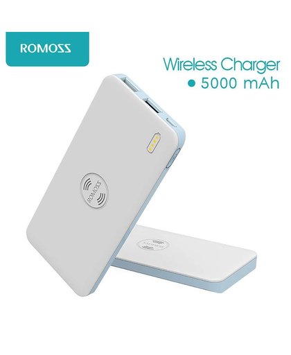 MyXL Romoss Freemos 5 5000 mAh Draadloze Opladen Dual USB Power Bank Voor Android Smartphone powebank QI draadloze opladen technologie   ROMOSS