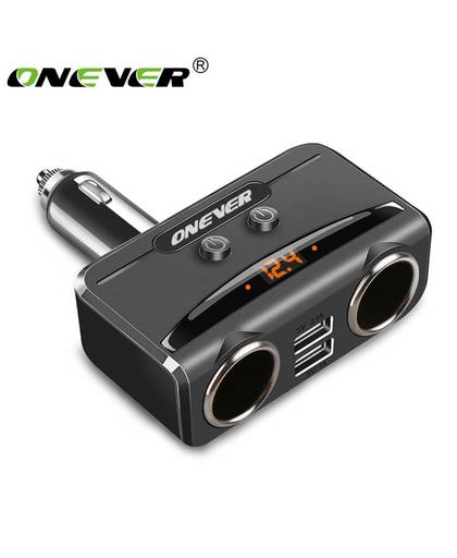 MyXL Onever 2 Way Sigarettenaansteker 3.1A Dual USB Auto Charger Adapter met Schakelaars Ondersteuning USB Smart Snel Opladen DC 12-24