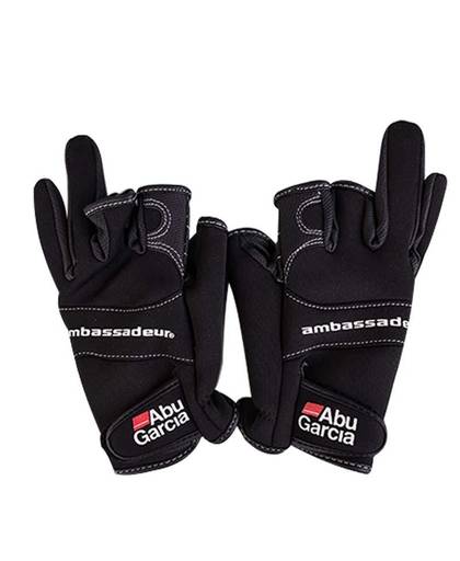 MyXL Lederen handschoenen voor vissen handschoen drie figner Hoogwaardige Aub Garcia stoffen Comfort Antislip Vissen vingerloze handschoenen
